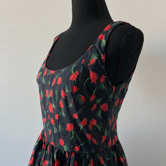 J Crew Fit And Flare Mini Dress In Painted Daisy Print Size 4 - Picture 4 of 13